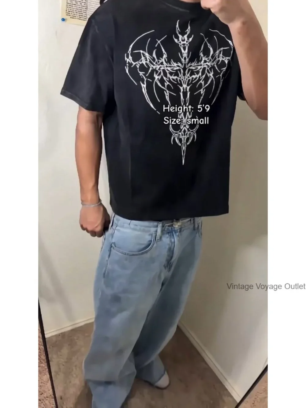 Gothic Graphic T-Shirt Oversized Fit 100% Cotton